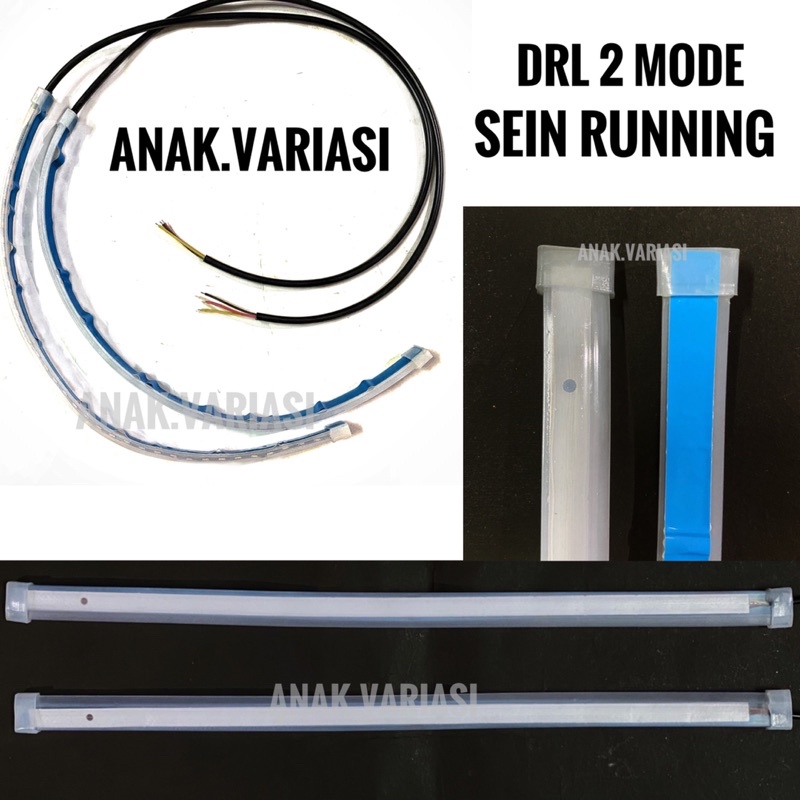 DRL GEPENG SEIN RUNNING/ALIS GEPENG 2 MODE SEIN RUNNING/LED DRL DICKY/ALIS 30CM ICEBLUE KUNING
