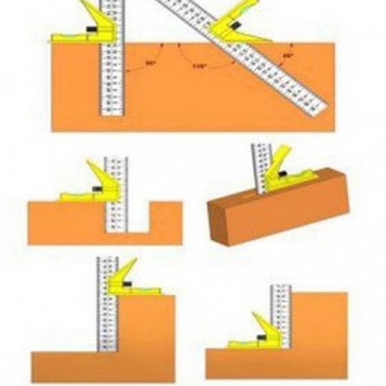 

↹ Mistar Penggaris Siku 90 Derajat Tukang Multifungsi Stainless Steel ㅜ