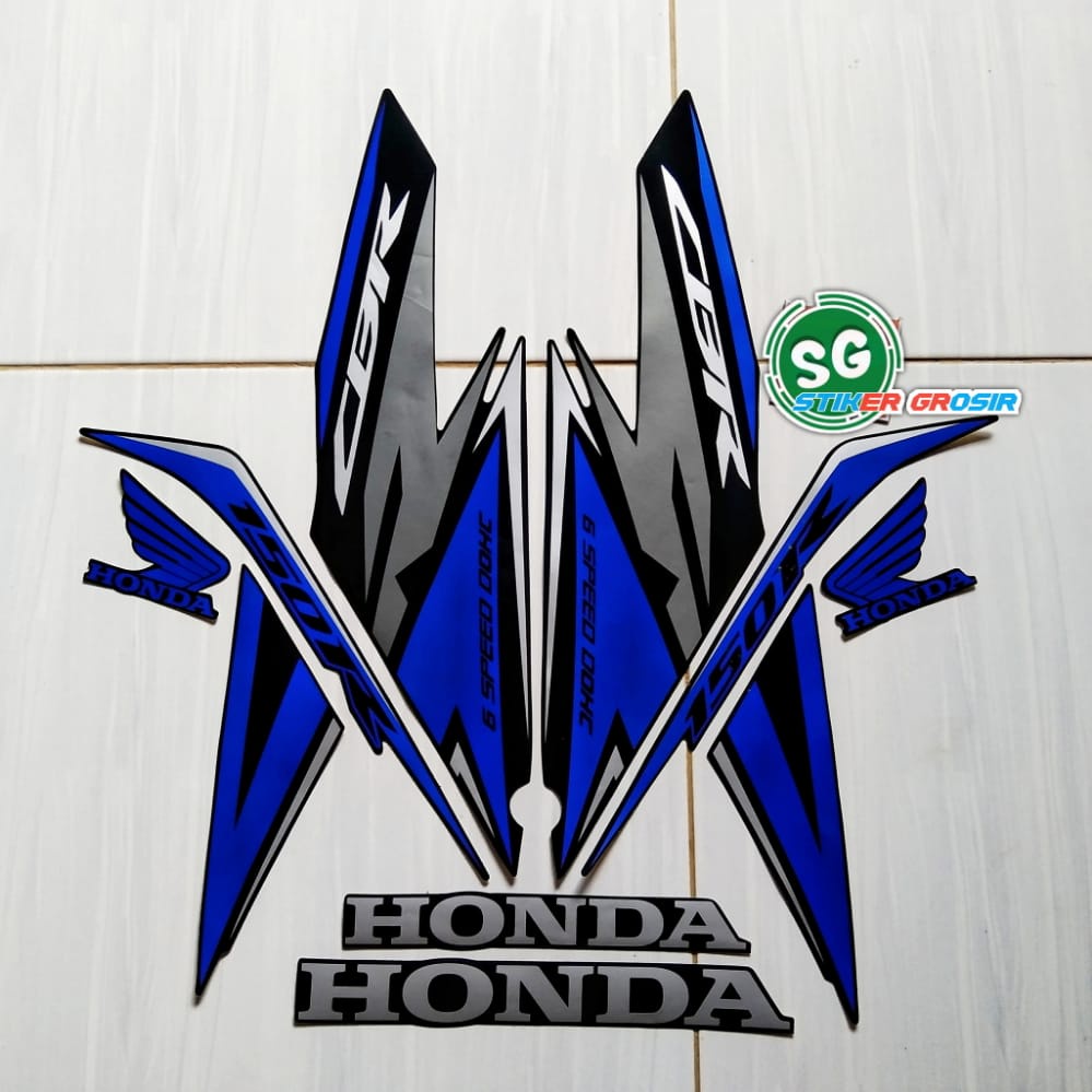 STRIPING STICKER MOTOR STIKER LIS LIST HONDA CBR 150R FACELIFT LED 2019 HITAM BIRU STANDAR