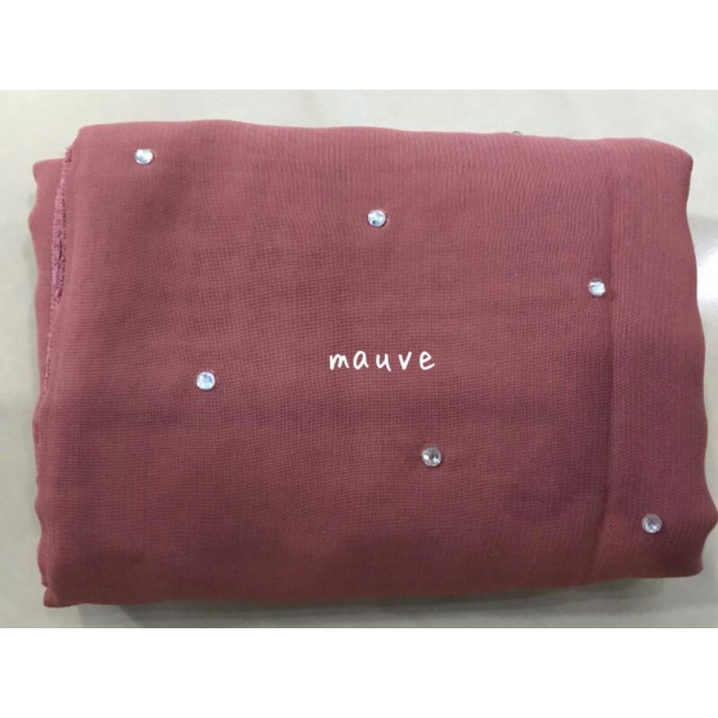 HIJAB SEGIEMPAT SWAROSKI 1KG MUAT 11 PCS-mauve