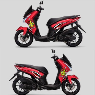 Cutting Stiker Yamaha Lexi 2018 Kartun Shark Full Color Shopee