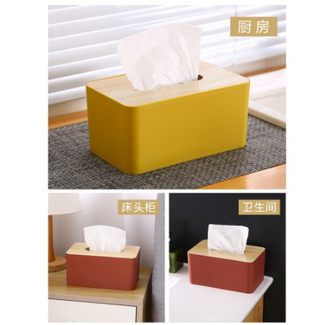 Kotak Tisu Tissue Box Cover Tempat Tisu Bahan Kayu Oak