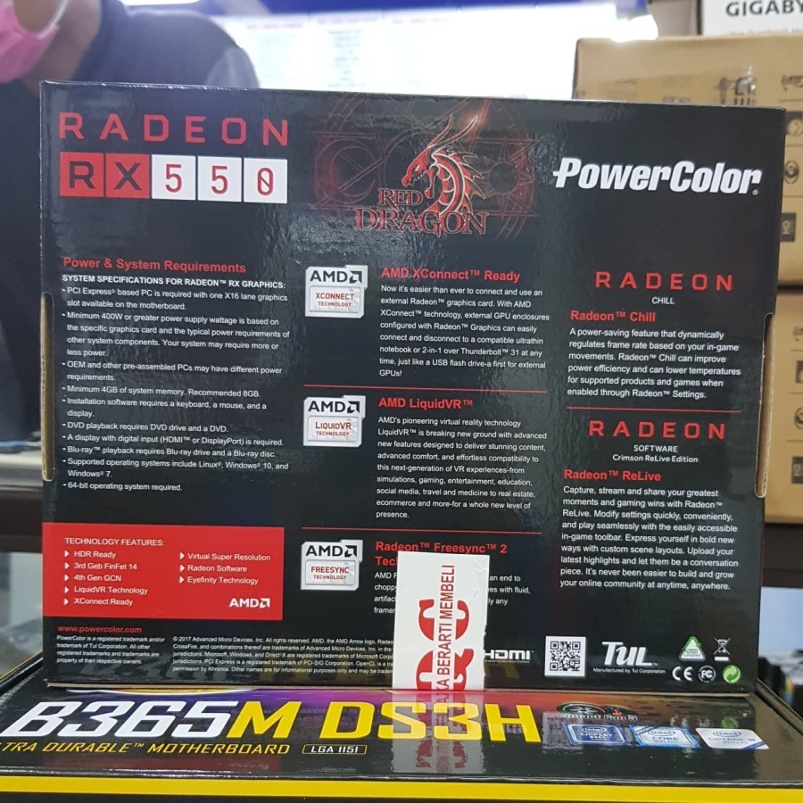 POWERCOLOR RED DRAGON RADEON RX 550 4GB GDDR5