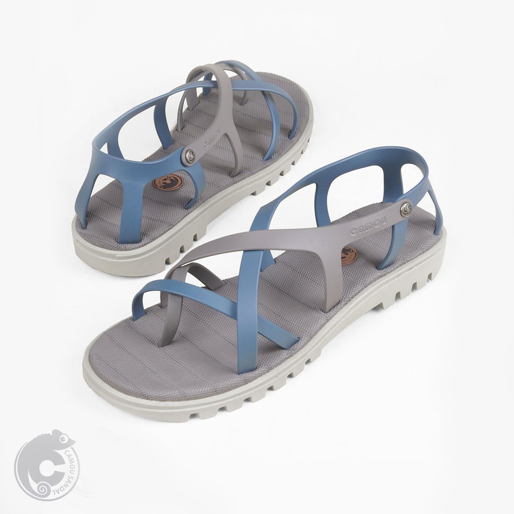 CAMOU - Liviana Mist - Sandal Tali Wanita Kasual Warna Biru Abu