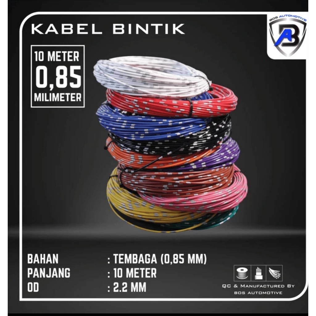 KABEL ROLL BODY - KABEL BINTIK JEPANG 0,85MM X 10M SERABUT TEMBAGA