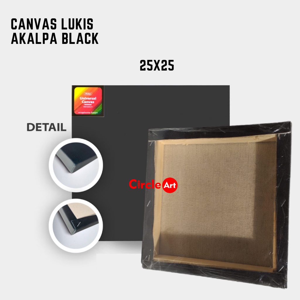 

Kanvas Lukis Hitam 25x25 cm / Canvas Lukis Black 25x25 CM / Kanvas Premium