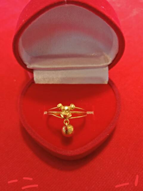 Cincin No 12 anak dan dewasa emas asli kadar 700 70% 22 1 satu gram gold cantik rantai guess mickey r