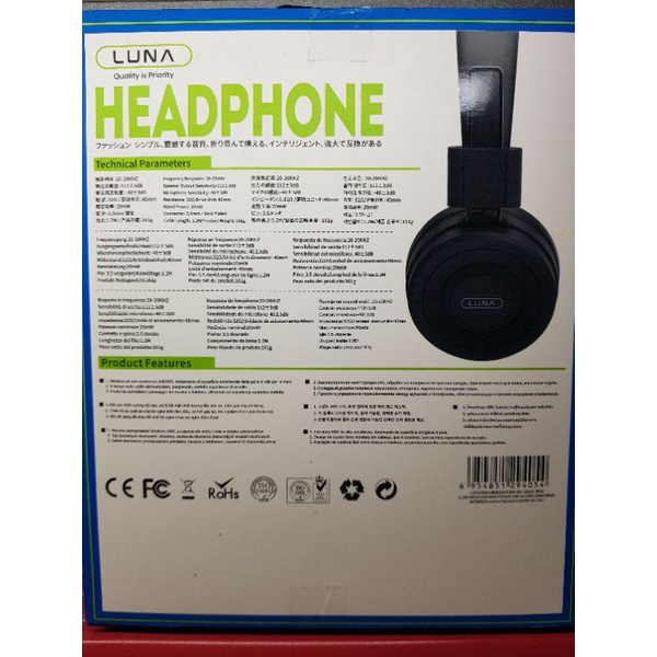 Luna Wired Headphone Super Deep Bass Stereo High Sound Quality 4D for Gaming RM-805