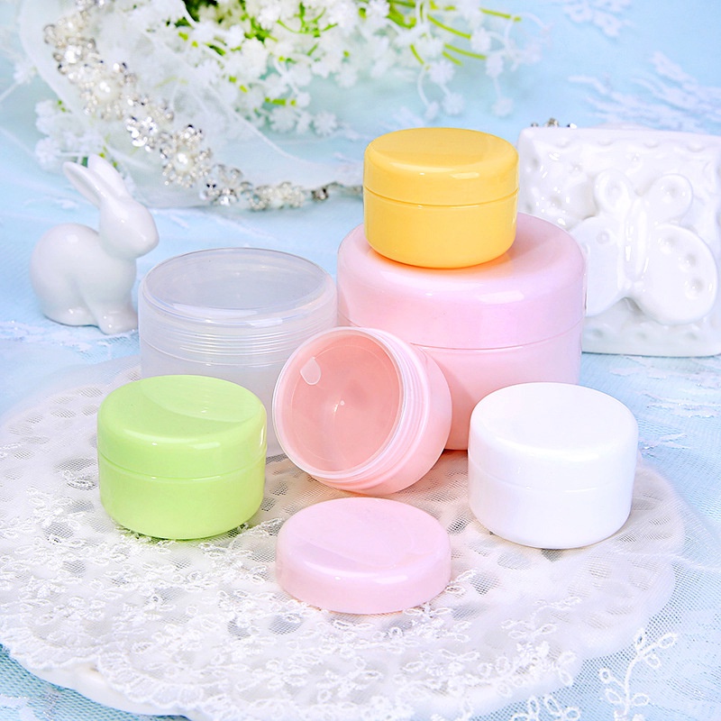 Cream Jar Colorful Face Lotion Kosmetik Portable Bulat Aksesoris Kotak Sub-packing Bulat Multi Ukuran Botol Isi Ulang Reusable Untuk Kemasan Travel