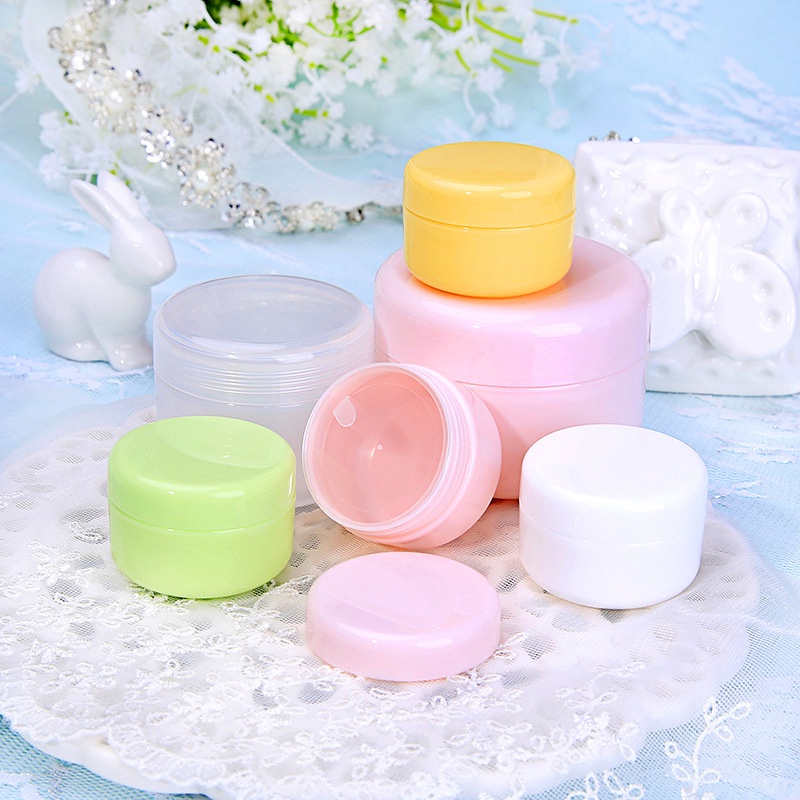 Warna-warni Untuk Kemasan Travel Kosmetik Travel Lotion Wajah Portable Bulat Round Aksesoris Cream Jar Botol Isi Ulang Sub-packing Box Multi Ukuran Reusable