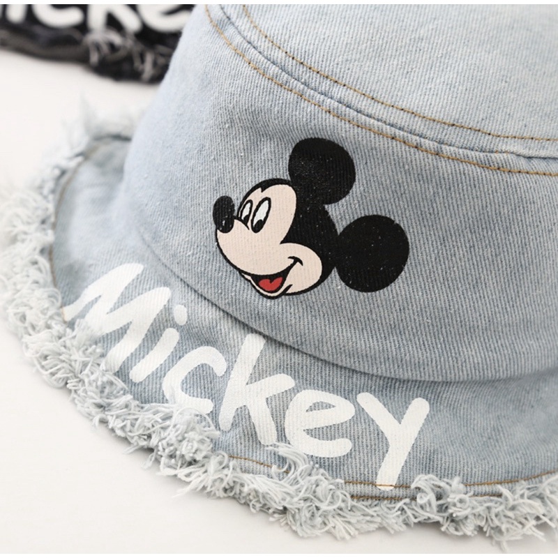 1,5 2 3tahun Topi Bucket Anak Balita Model Mic*key Jeans Denim