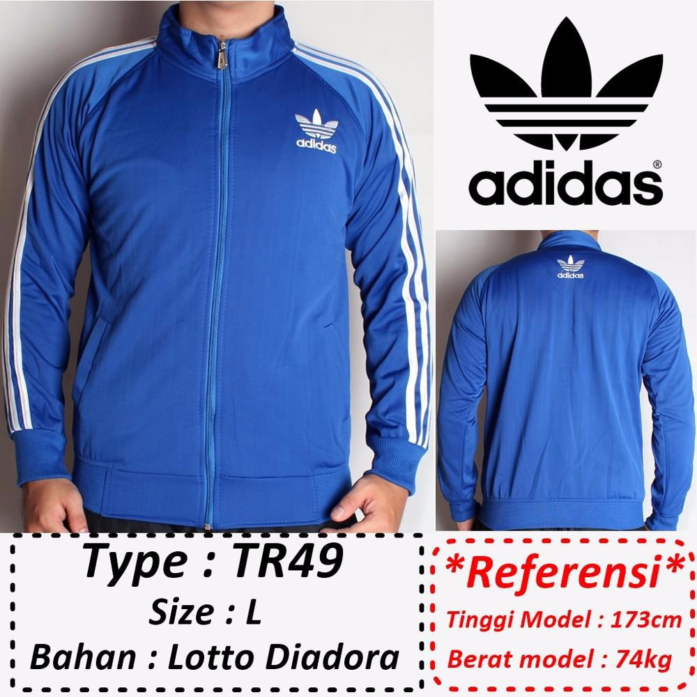 Jaket Adidas Biru List Putih Tracktop Firebirds NMD Pria motor harian R61