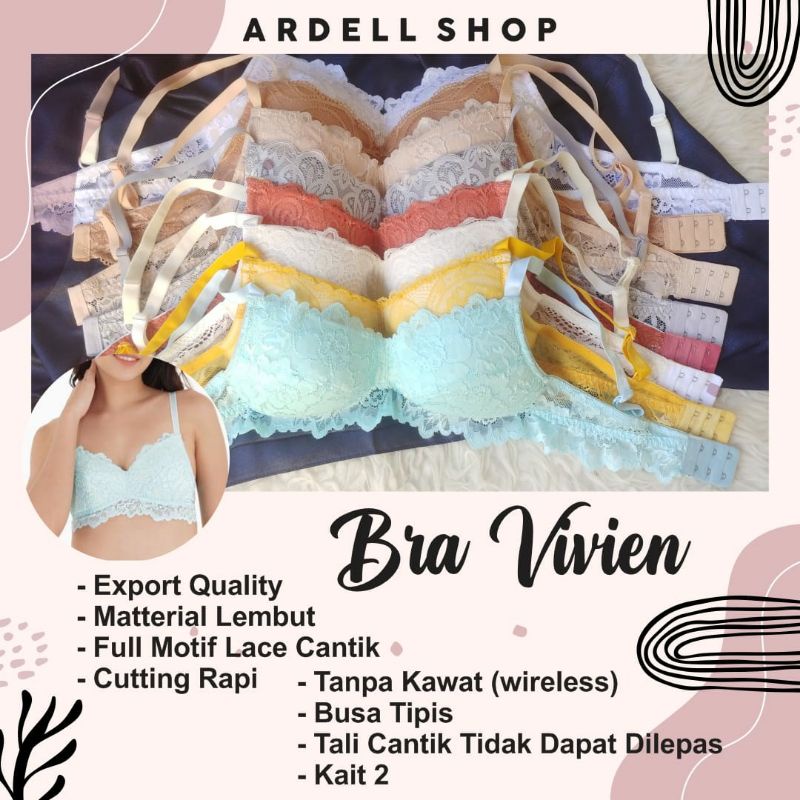 DV BRA WANITA TANPA KAWAT VIVIEN RENDA 34A 34C WIRELESS PAKAIAN DALAM