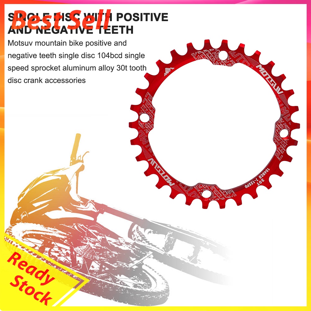 MOTSUV 104BCD Bicycle Aluminum Chainring 30T MTB Bike Chainwheel Crank Part