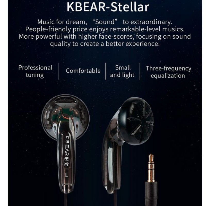 KBEAR Stellar 15.4mm Dynamic Driver Marvel Japanese Headset HIFI Earphone Flagship Earbud