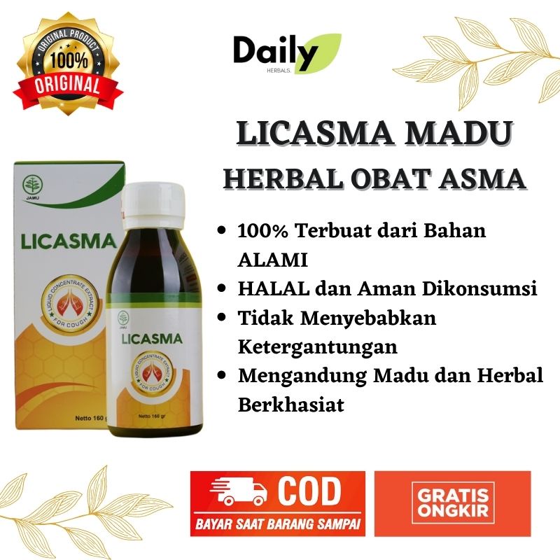LICASMA MADU HERBAL OBAT ASMA Batuk Beradahak Paru Sesak Nafas | LICASMA OBAT HERBAL