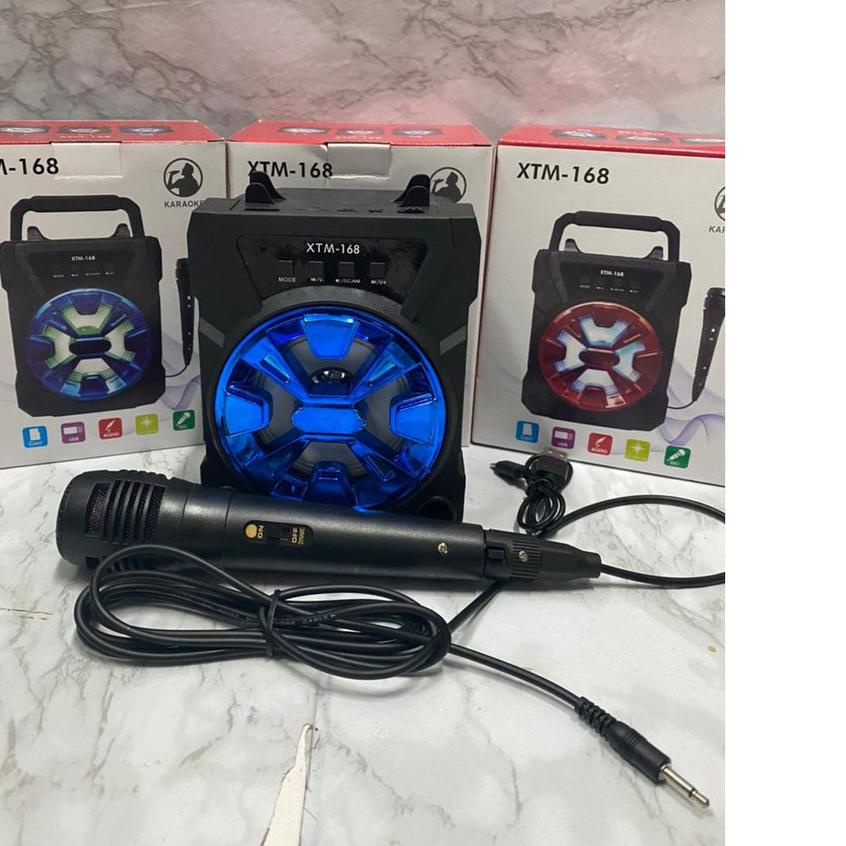 ➯ speaker bluetooth free mic XTM-168 speaker Mic karaoke spiker aktif ☋
