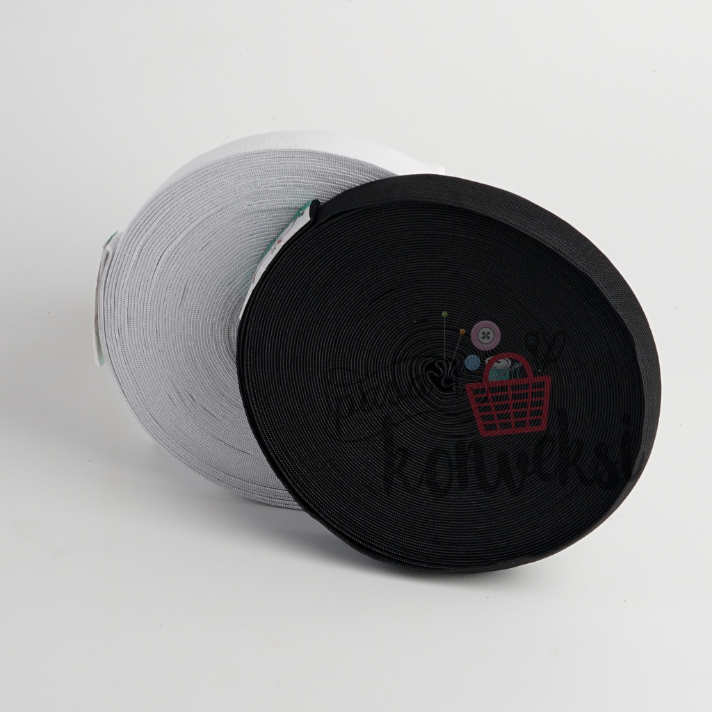 Karet Kelinci Elastis Hitam/ Putih 3/4” (1.8 cm)