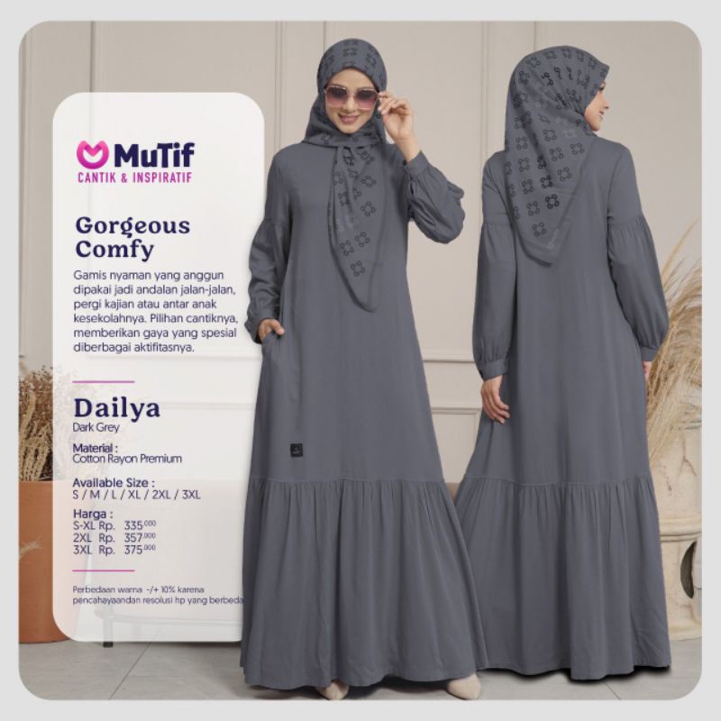 GAMIS MUTIF DAILYA DARK GREY