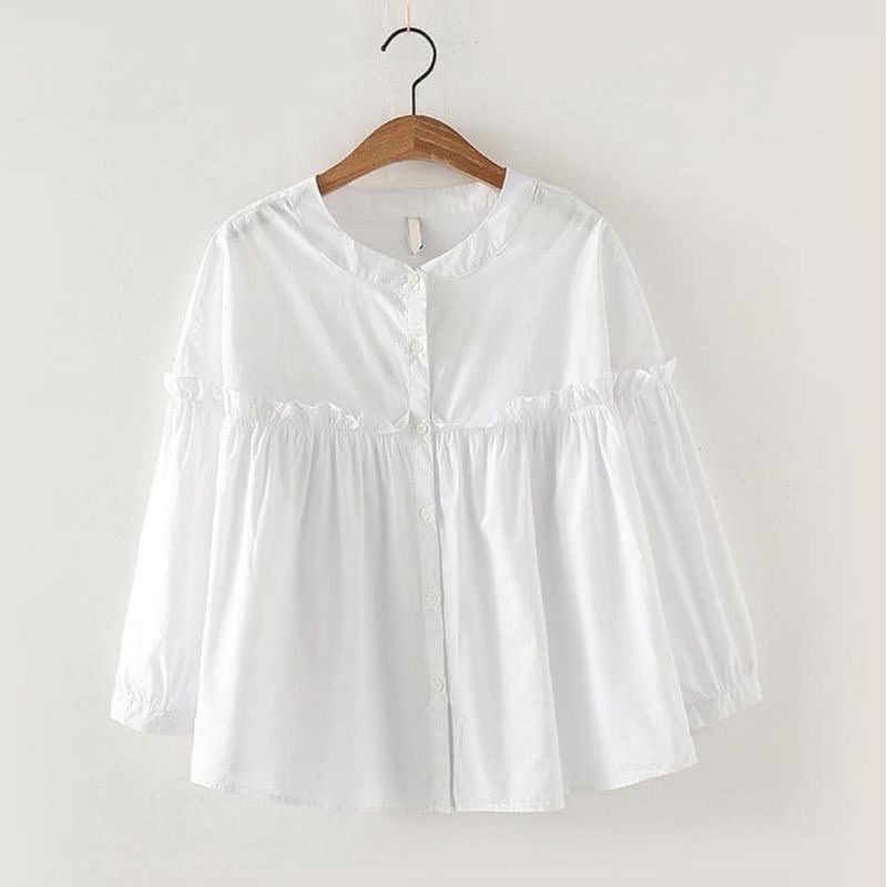 Puffy Blouse Blouse Polos123