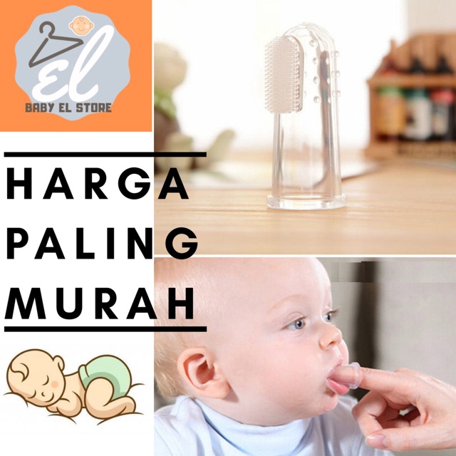 [BABY EL STORE] Sikat Gigi Jari Silikon Bayi Anak Baby Kids Brush Teeth Silicon Import [tanpa box]