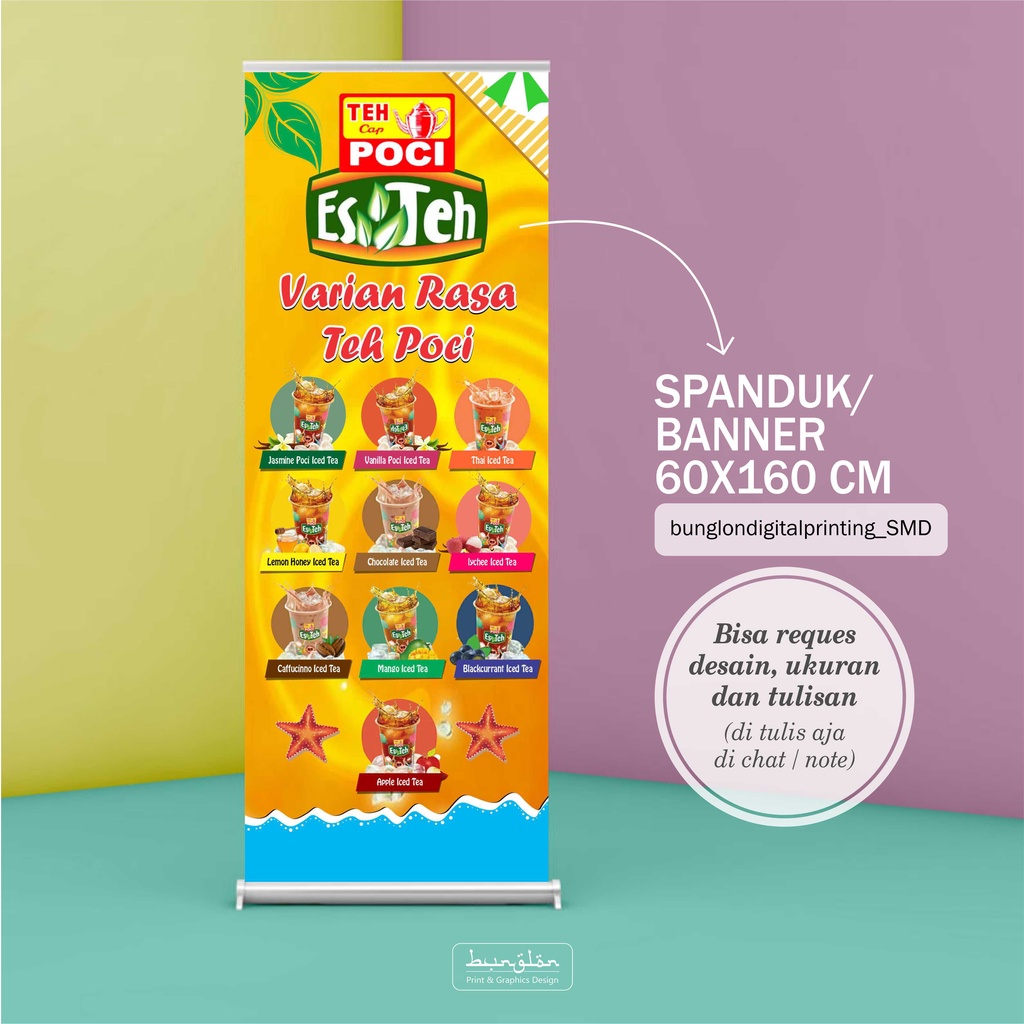Jual Size 60x160 Cm, Spanduk Banner Varian Rasa Teh Poci | Shopee Indonesia