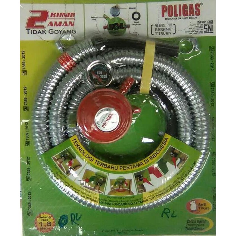 Selang Gas Regulator Double Safety Lock Poligas