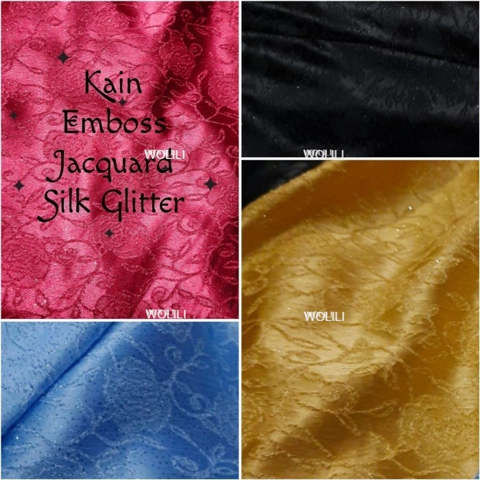 Kain Jaguar Gliter Emboss Jaguard Silk Jaguard Emboss glitter per 50cm