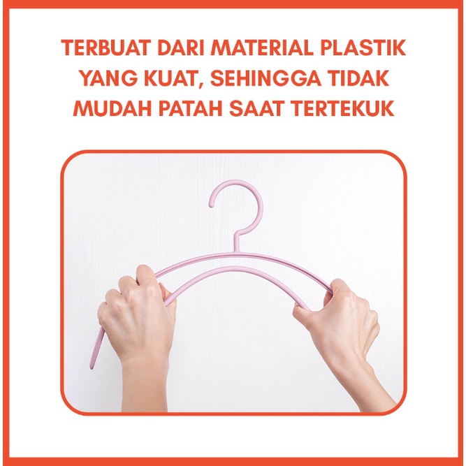 ❤ IJN ❤ GANTUNGAN BAJU HANGER PLASTIK | PLASTIC HANGER PAKAIAN LAUNDRY ANTI SLIP WARNA | CLOTH HANGER
