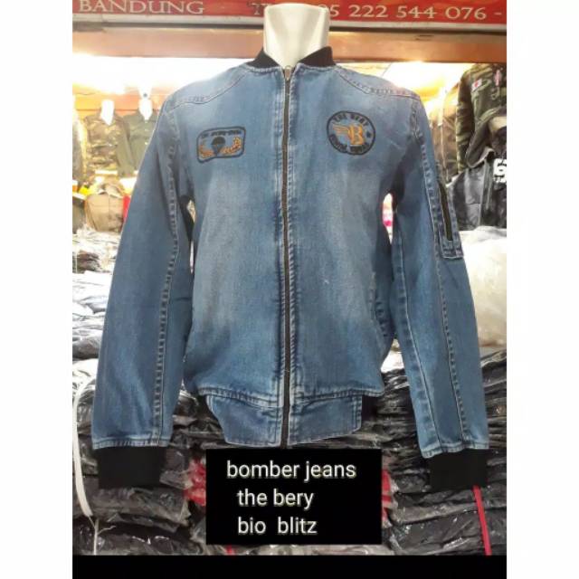 (BAYAR DI TEMPAT/COD) JAKET JEANS BOMBER/  JAKET JEANS THE BERY BORDIR