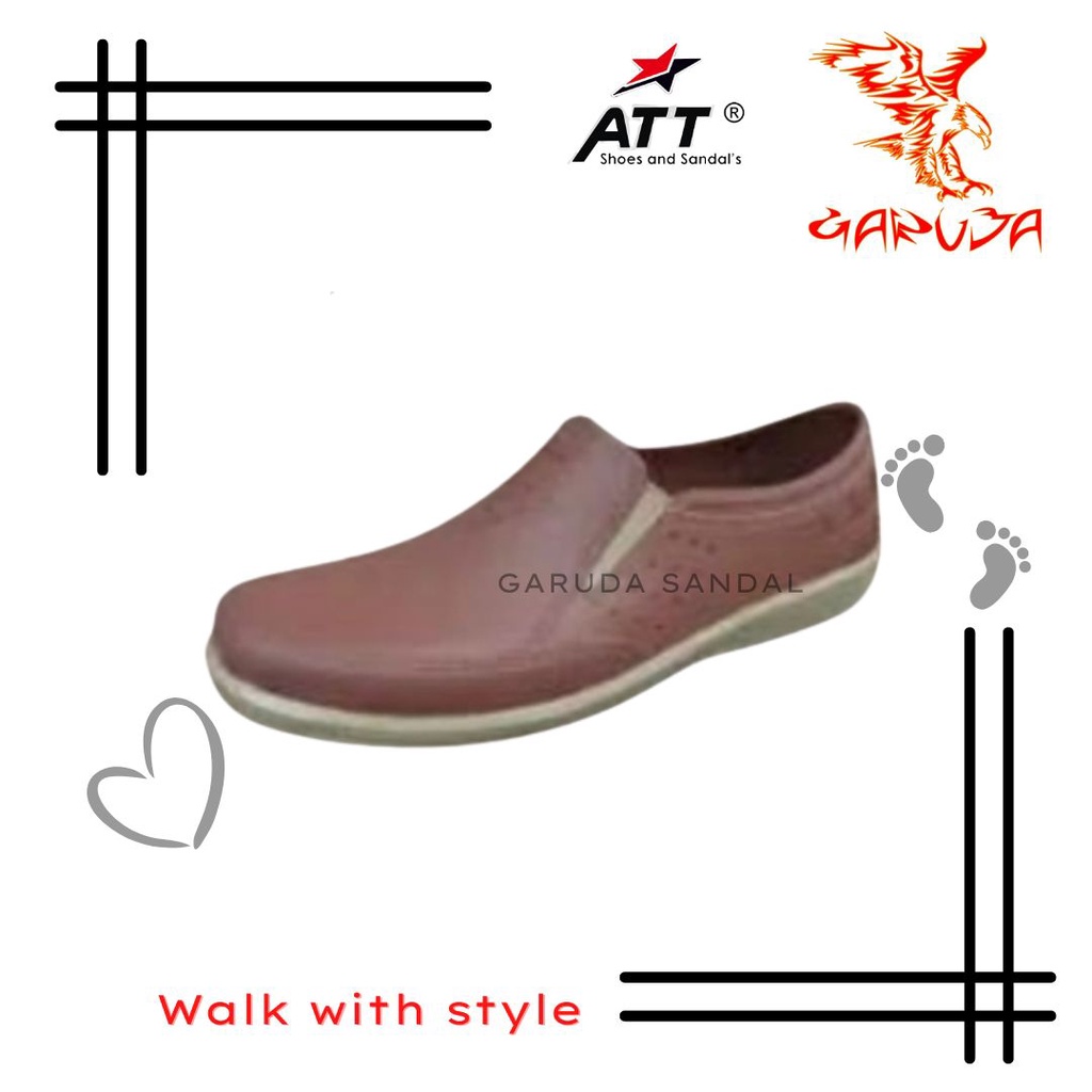 Sepatu Slip ON Pria AWK 557 Pantofel Karet Formal Trendy