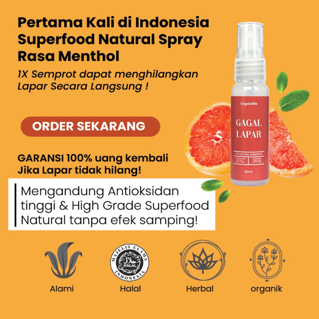 Gagal Lapar | Obat Herbal Diet Spray | Organilife