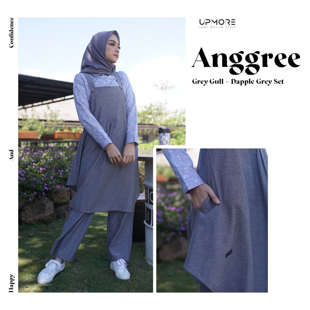 Setelan Kulot Dewasa UPMORE ANGGREE || GREY GULL, BLUE GRISAILE