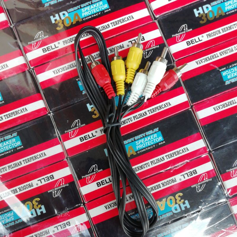 KABEL RCA 3WAY PANJANG 1,5 METER SISA PABRIK