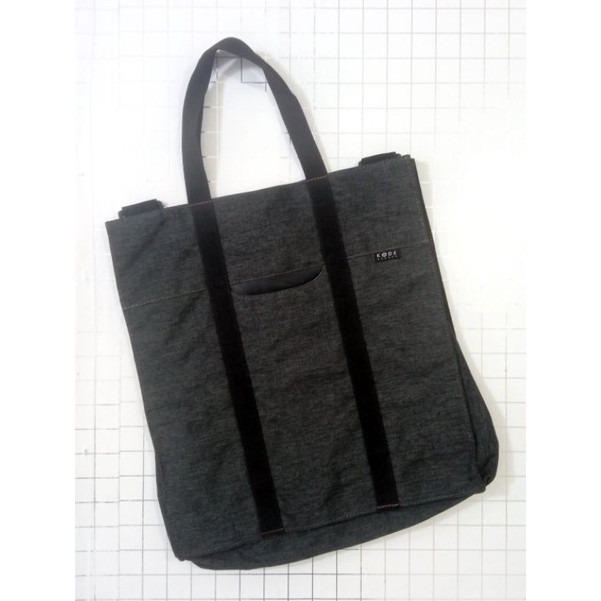TOTE BAG TAS KANVAS TANPA TALI PANJANG WARNA ABU JOGJA  T09