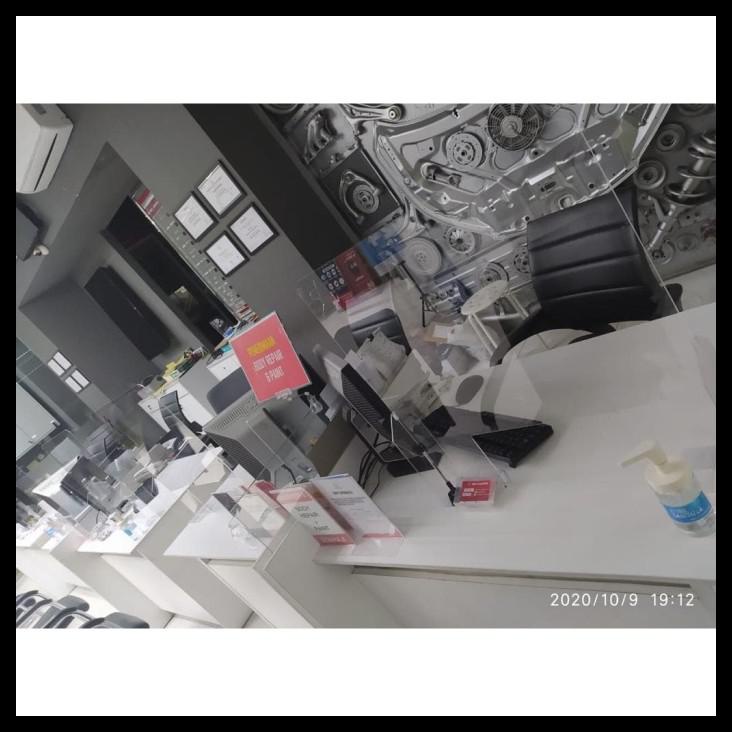 Terbaru Partisi Akrilik - Sekat Pembatas Covid Corona Uk.60 X 60 Cm - 3 Mm - Tebal 3 Mm, Kaki Di Lem