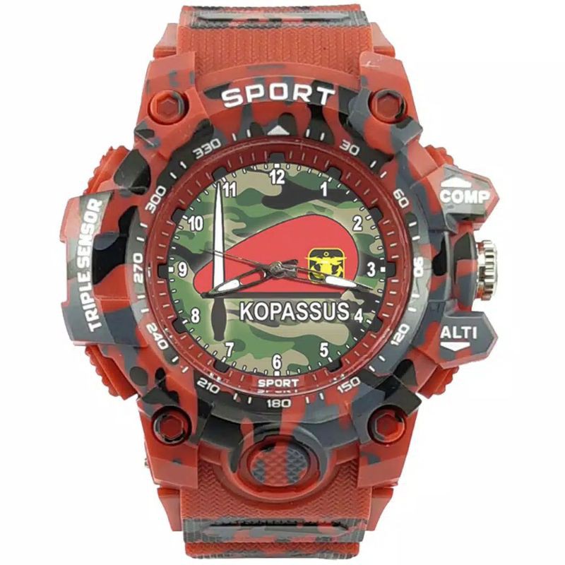 bisa custom jam tangan custom kopasus baret merah polri tni