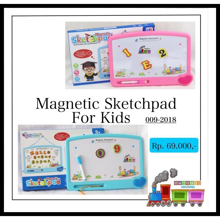 

Mainan Edukasi Papan Tulis Dinding Magnetic Sketchpad 009-2018 - Warna Pink