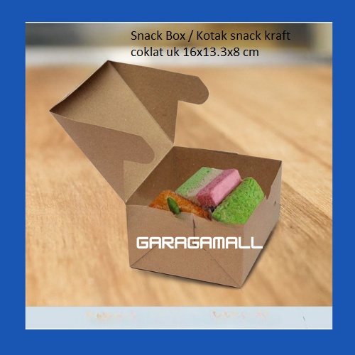 

Kardus packing kotak snack box dus kue kardus hampers kue snack box dus snack box kraft coklat uk 16x13.3x8 cm (50 pcs)