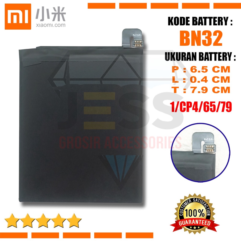 Baterai Battery Original Xiaomi BN32 &amp; BN-32 For type HP Batre Redmi 4