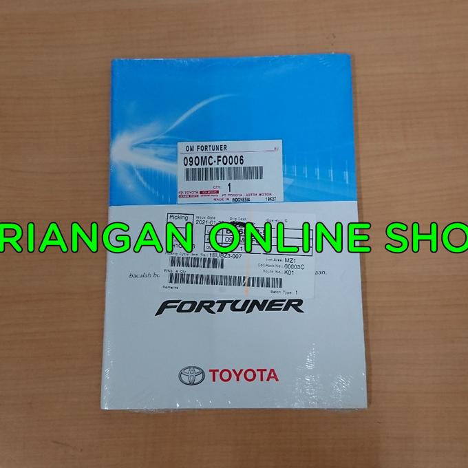 Jual Buku Murah Manual Book Buku Pedoman Toyota Fortuner