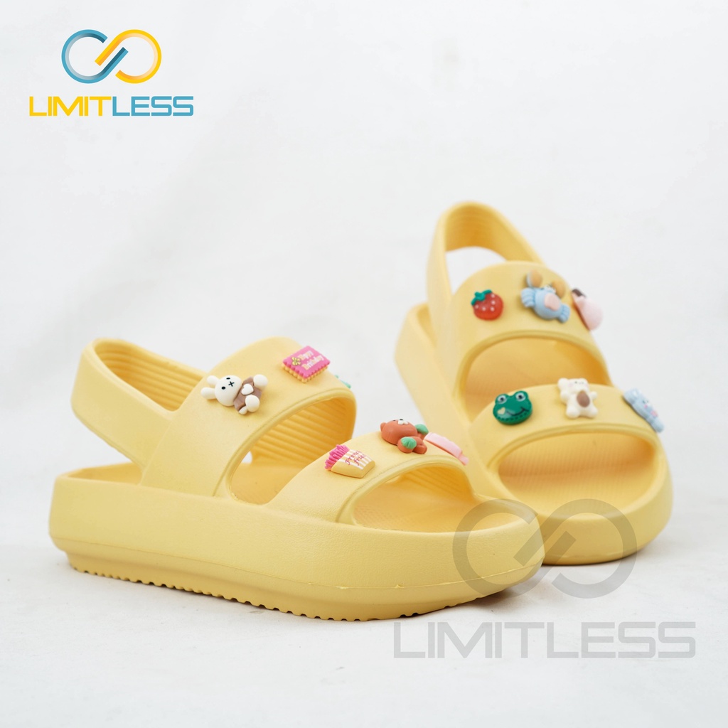 Zerolimit - Sandal Wedges Lalisa Wanita Korean Style Sandal Cewek Tali Belakang Terbaru Sendal Slip On Wanita Jelly Empuk