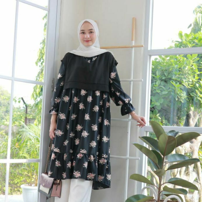 SUMA TUNIK - baju cewek kuliah atasan tingkat pakaian muslim polos kerja wanita hijabers top style k