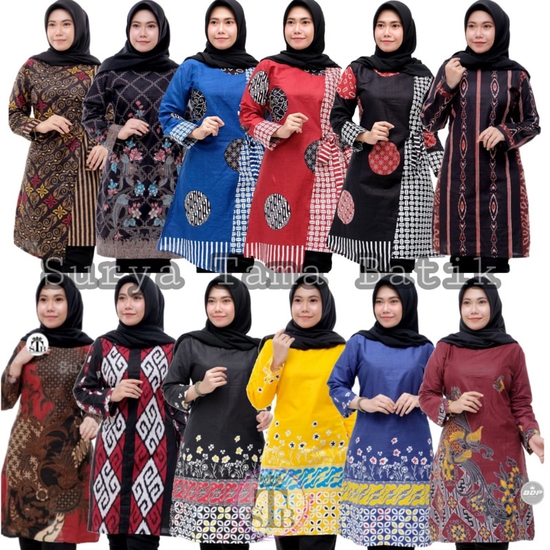 Terlaris SERUT GENES JELITA TUNIC NAVBOR YELBOR WHITBOR CREAMBOR TUNIK BATIK MODERN HRB030 DOLBI DOB