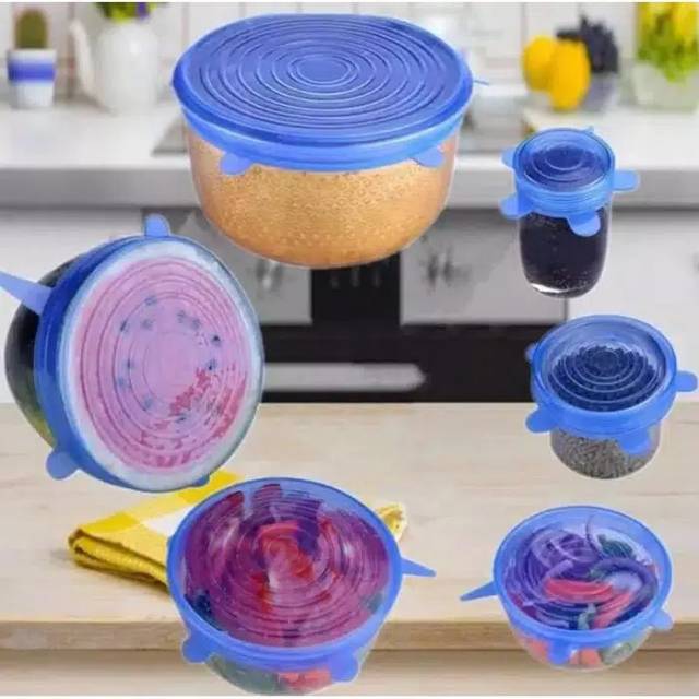 6 pcs Silicone food cover penutup makanan