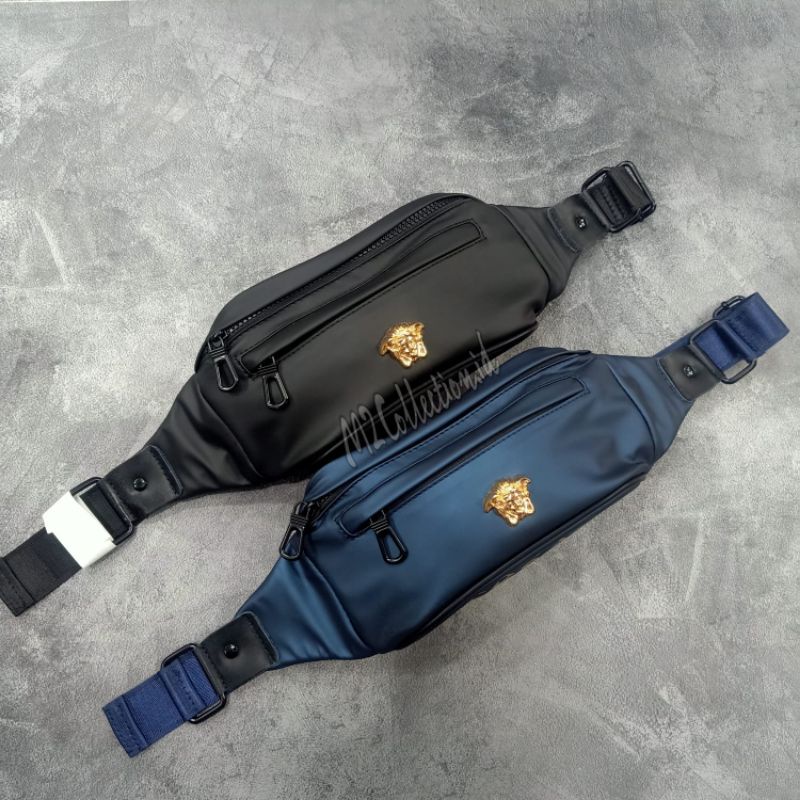 waistbag Versace parasut Waterproof / Belt Bag tas pinggang parasut Premium impor