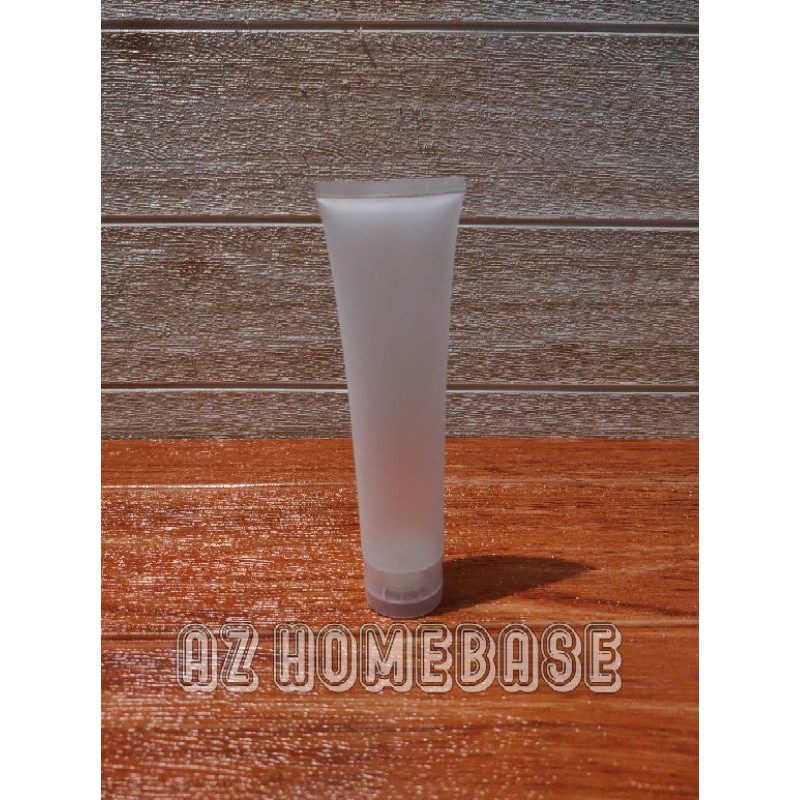 Tube Kosong 100ml Natural Tutup Fliptop Model Kurus- Tube 100ml Bening - Botol Tube 100ml Transparan