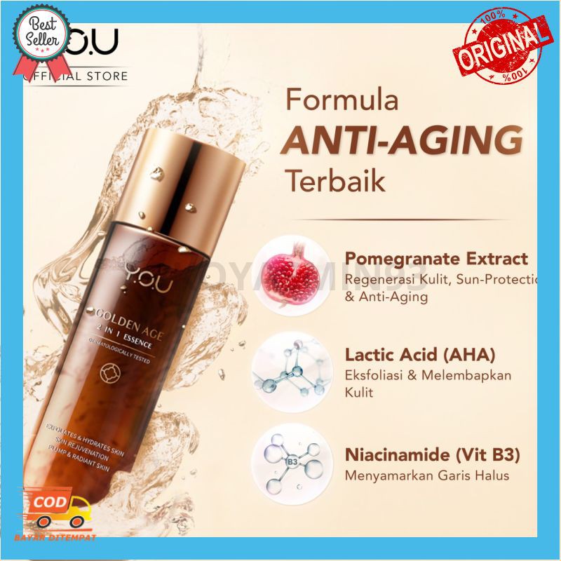 YOU Golden Age 2 in 1 Essence 100ml 1 step for 8 skin sollution Murah