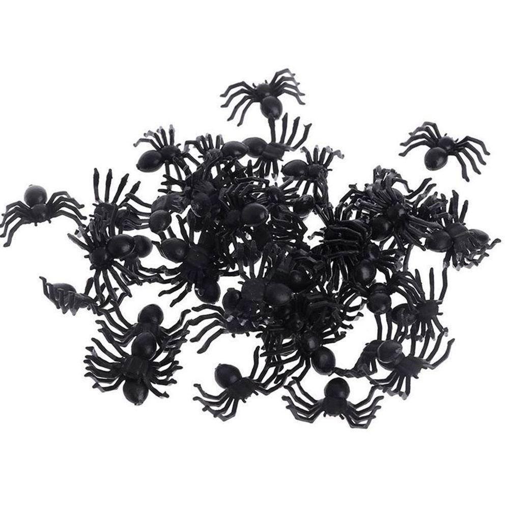 QUINTON Spider Palsu Mini 100PCS/lot Luminous Dekorasi Plastik Ulang Tahun Halloween Prank Props