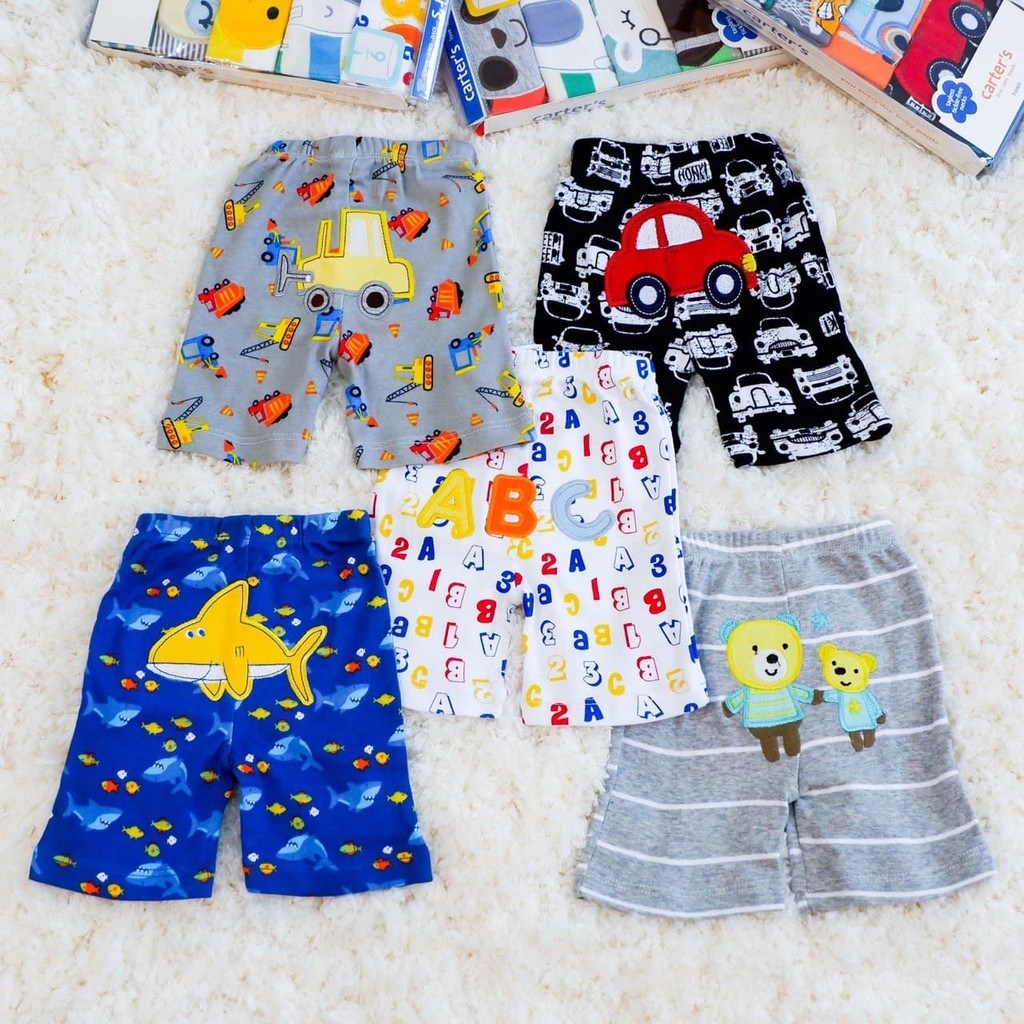 LIN9012 Boys/ Girls CARTER'S 5 in 1 Celana Pendek Bayi Premium Cotton Celana Rumah Bayi Celana Pe...